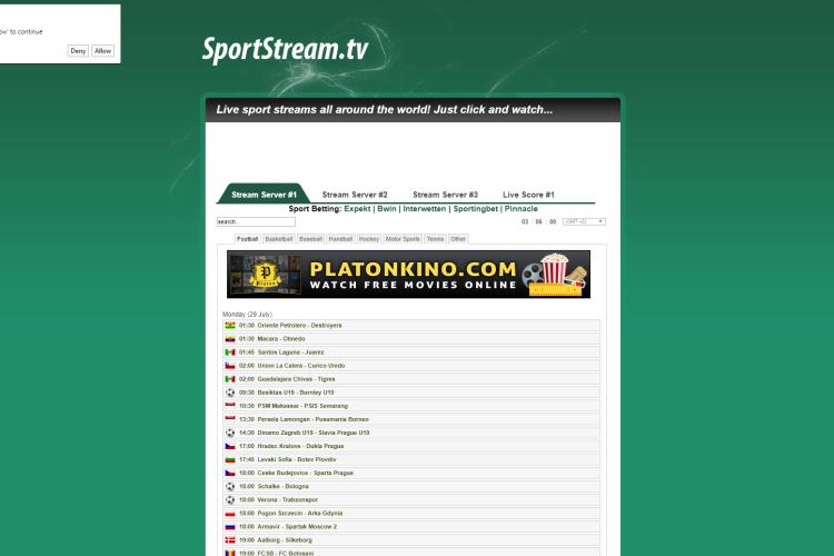 SportStream    –    website link
